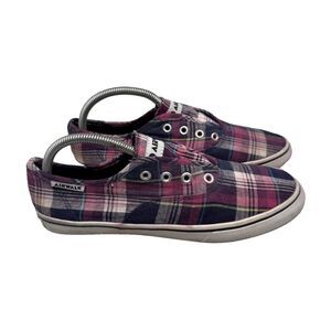 Airwalk Shoes Womens 5.5 Sneakers Slip On Casual Plaid Trainer Purple Lifestyle